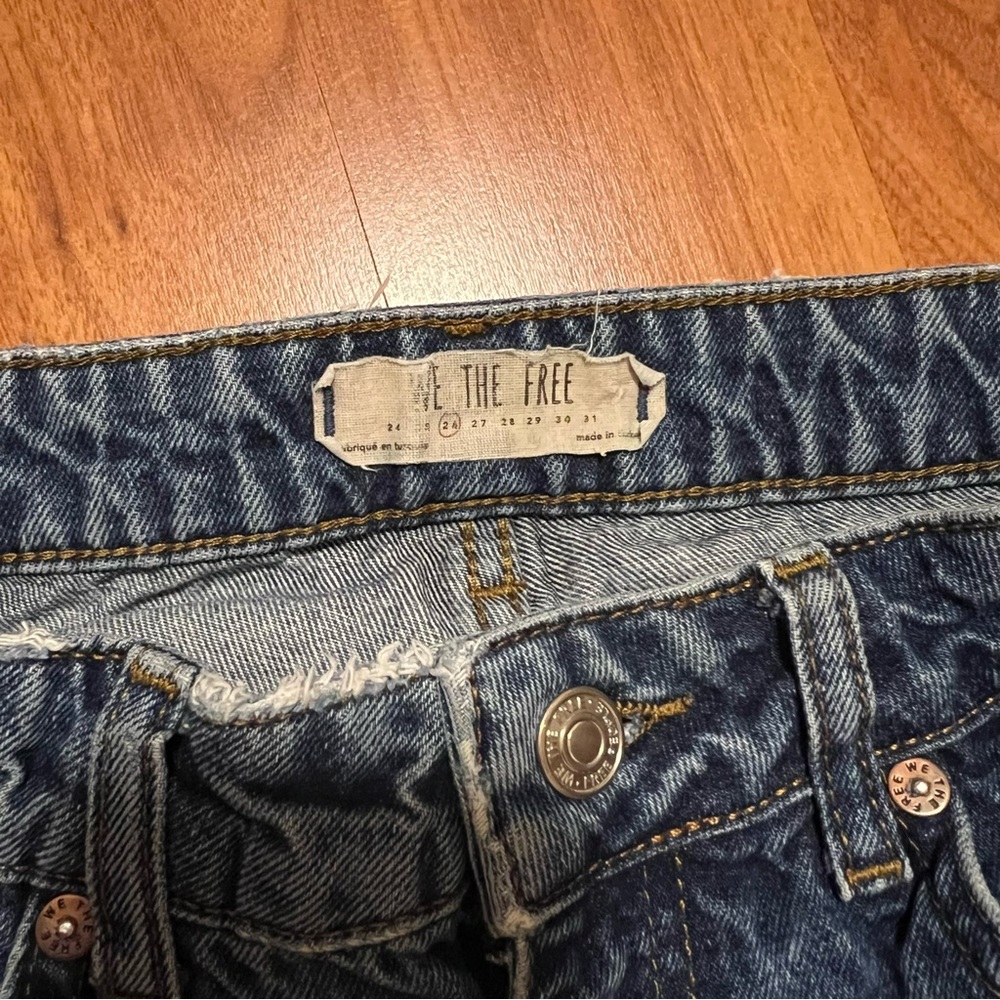 Free People We the Free Dark Wash Mom Jeans